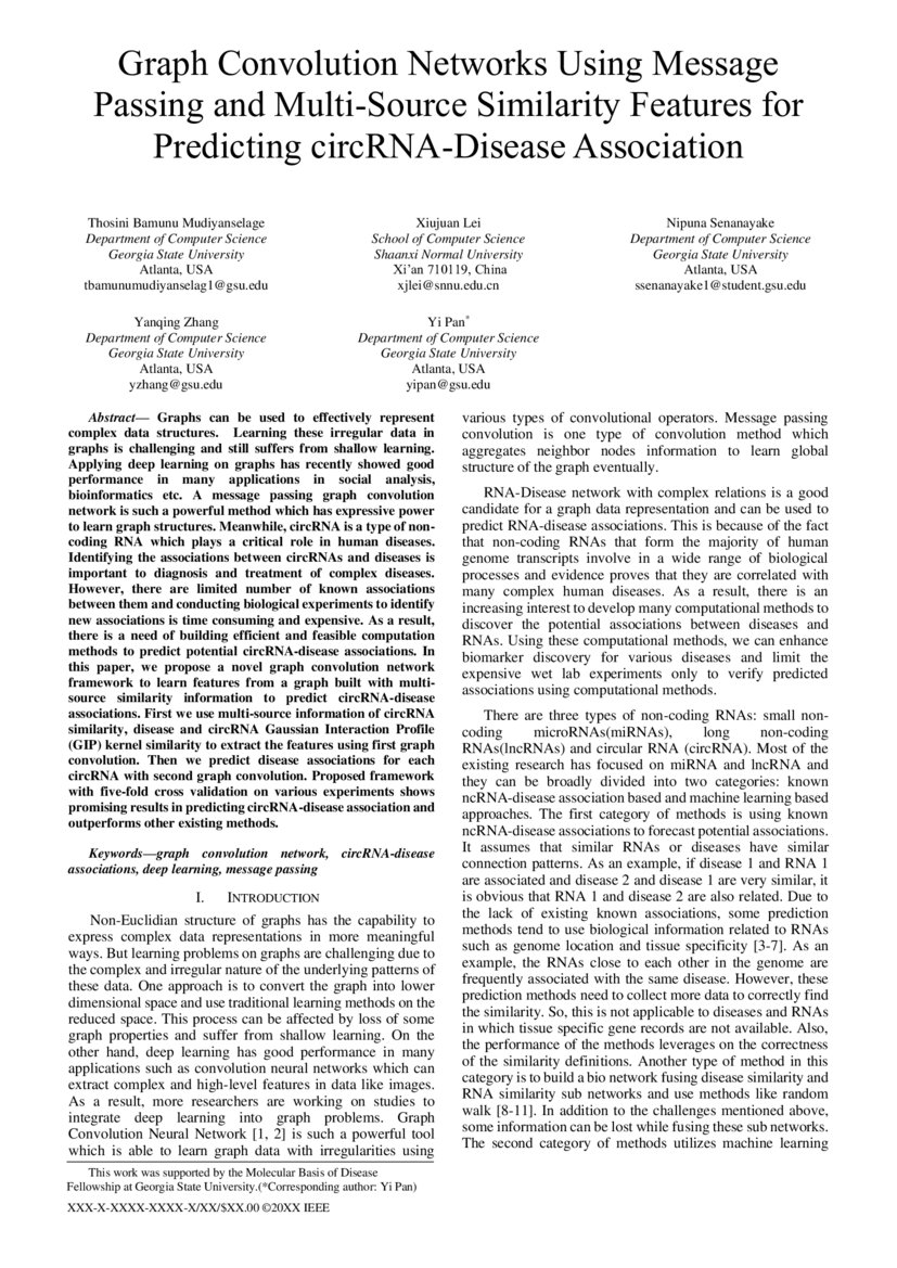 Graph Convolution Networks Using Message Passing and MultiSource
