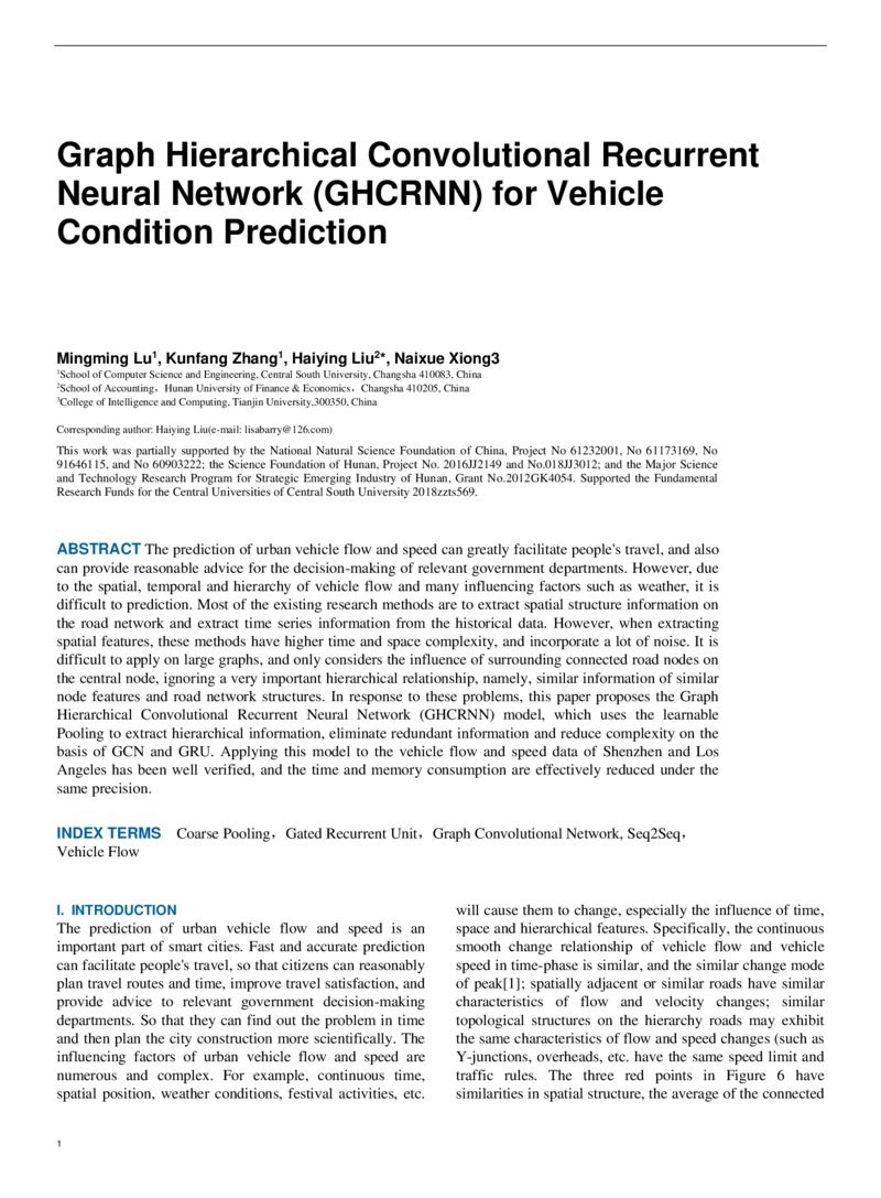 Graph Hierarchical Convolutional Recurrent Neural Network (GHCRNN) for ...
