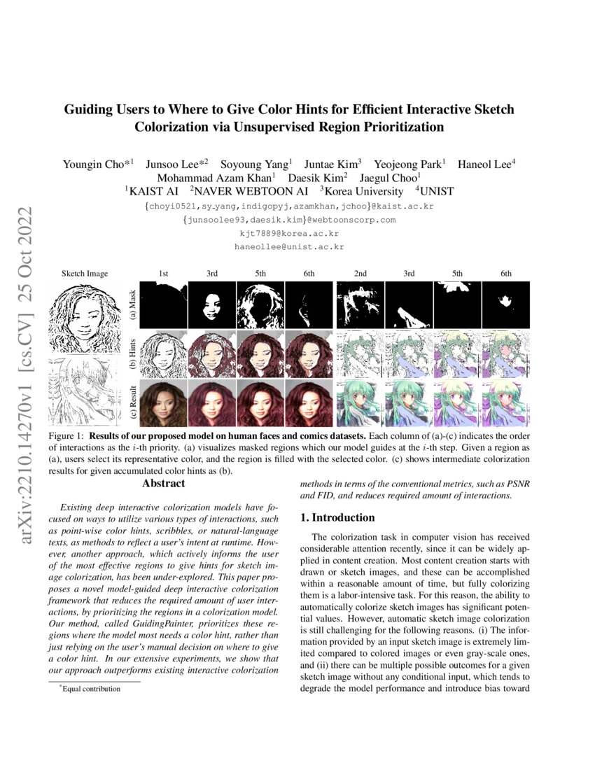 Guiding Users To Where To Give Color Hints For Efficient Interactive Guiding Users To Where To Give Color Hints For Efficient Interactive