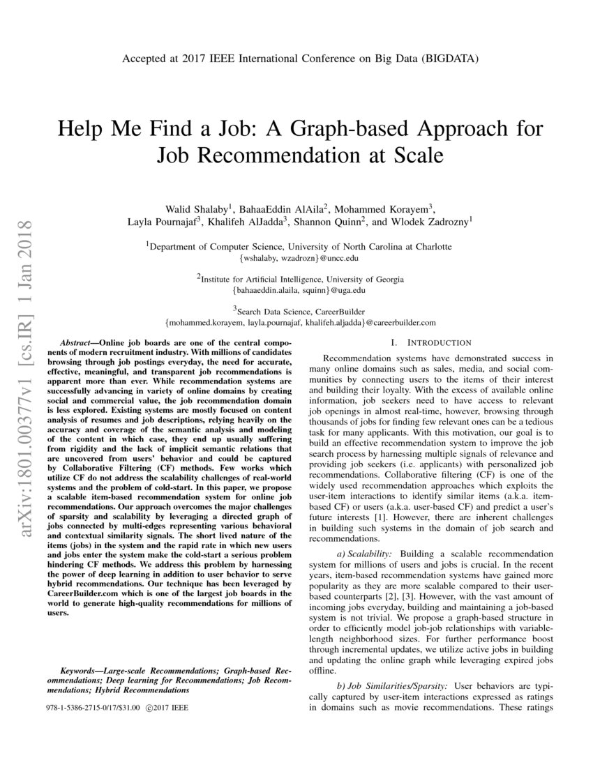 Help Me Find a Job A Graphbased Approach for Job at