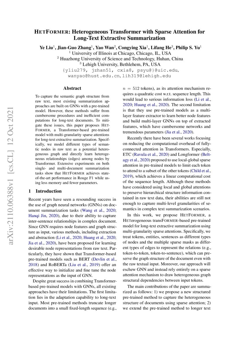 HETFORMER Heterogeneous Transformer with Sparse Attention for Long