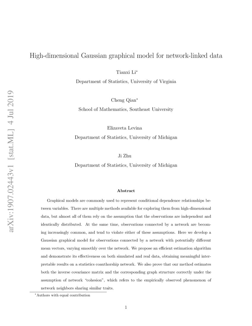 Highdimensional Gaussian graphical model for networklinked data DeepAI