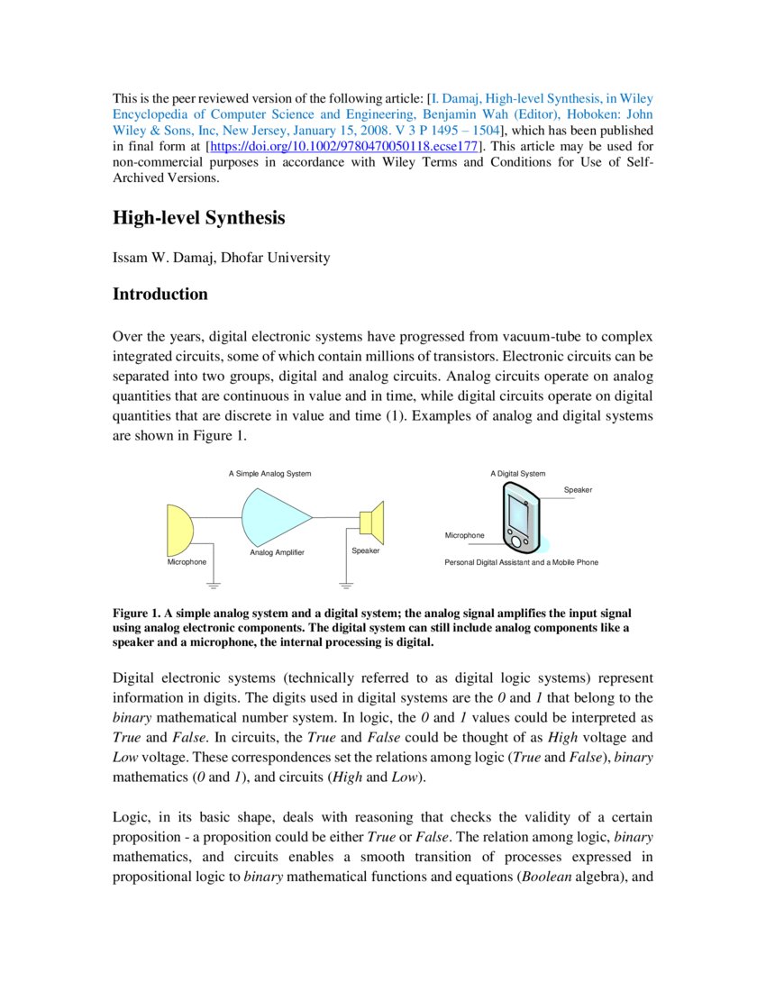 Highlevel Synthesis DeepAI