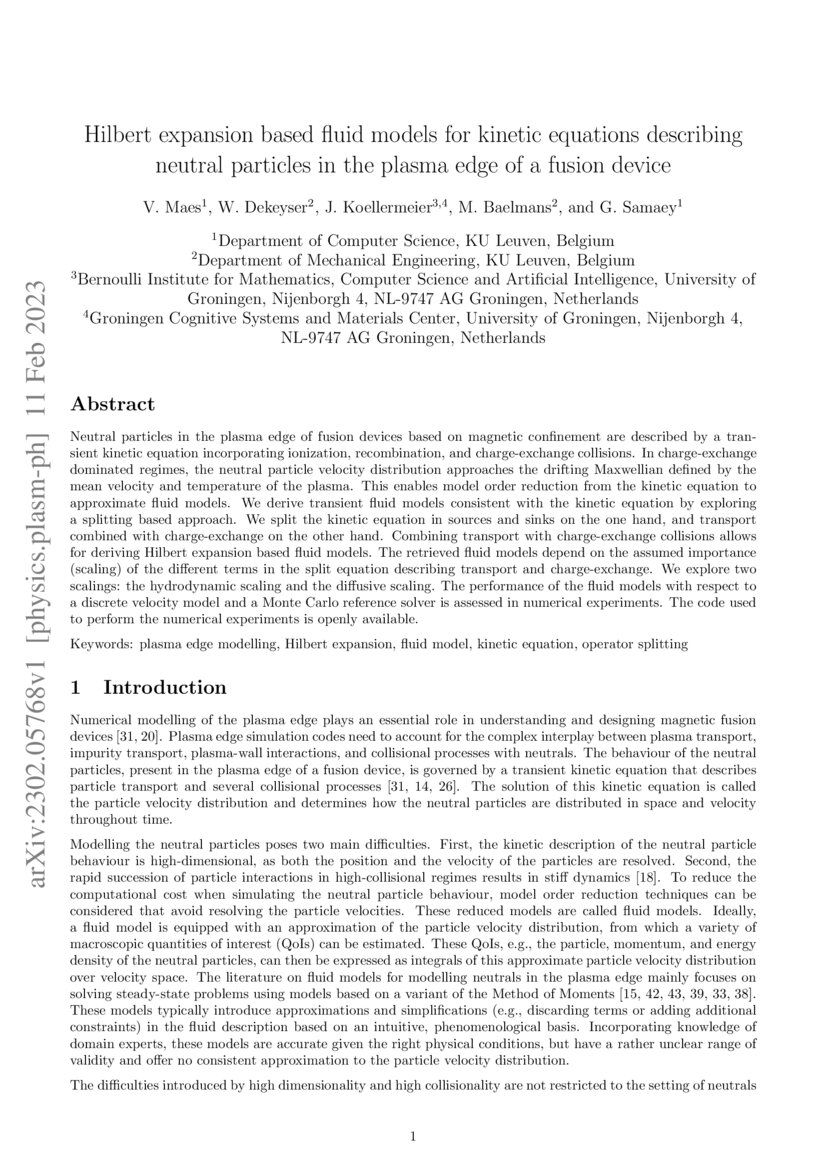Hilbert expansion based fluid models for equations describing