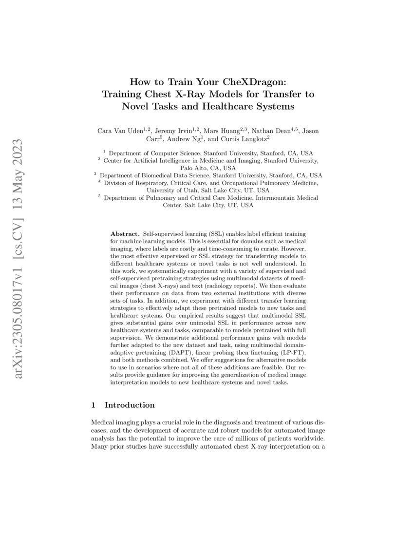 How to Train Your CheXDragon Training Chest XRay Models for Transfer