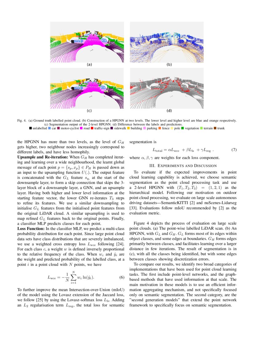 Hpgnn using hierarchical graph neural networks for outdoor point cloud