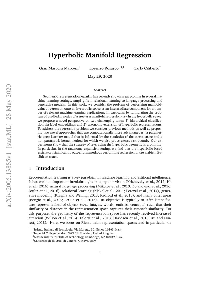 Hyperbolic Manifold Regression | DeepAI