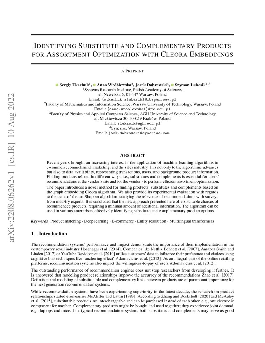 Identifying Substitute and Complementary Products for Assortment