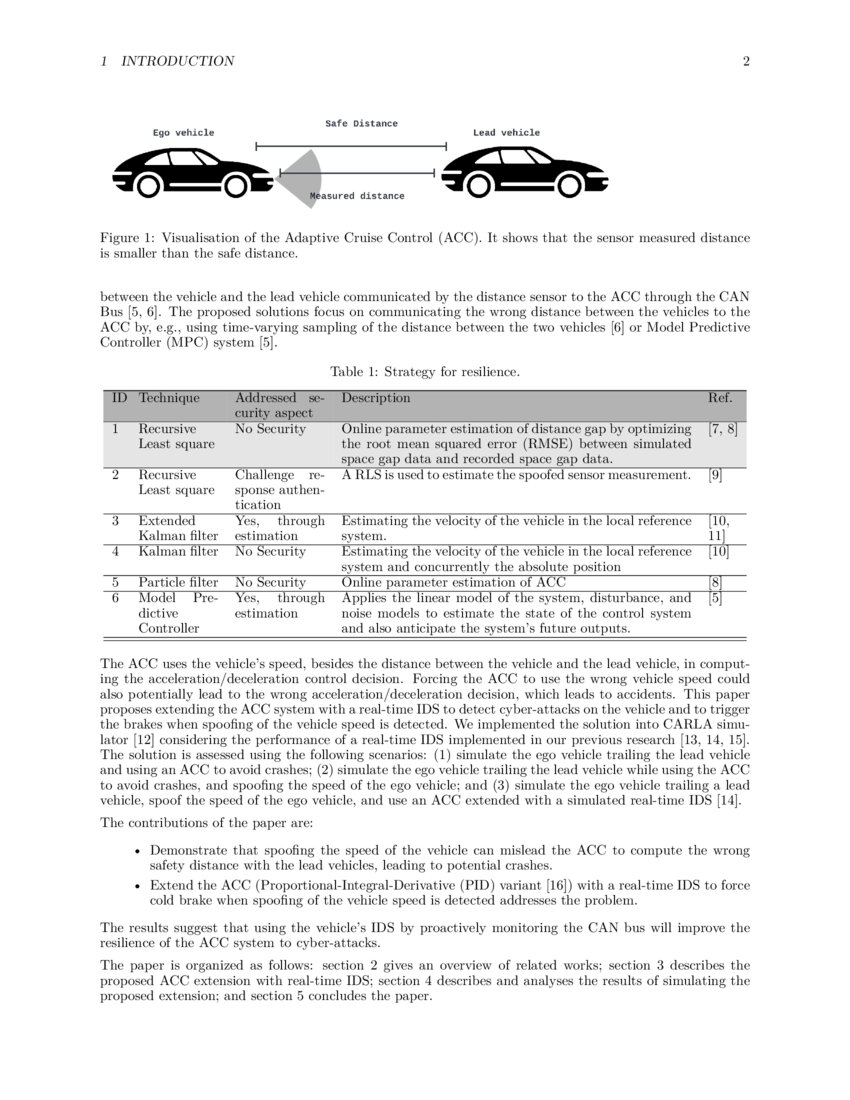 Improvement and Evaluation of Resilience of Adaptive Cruise Control