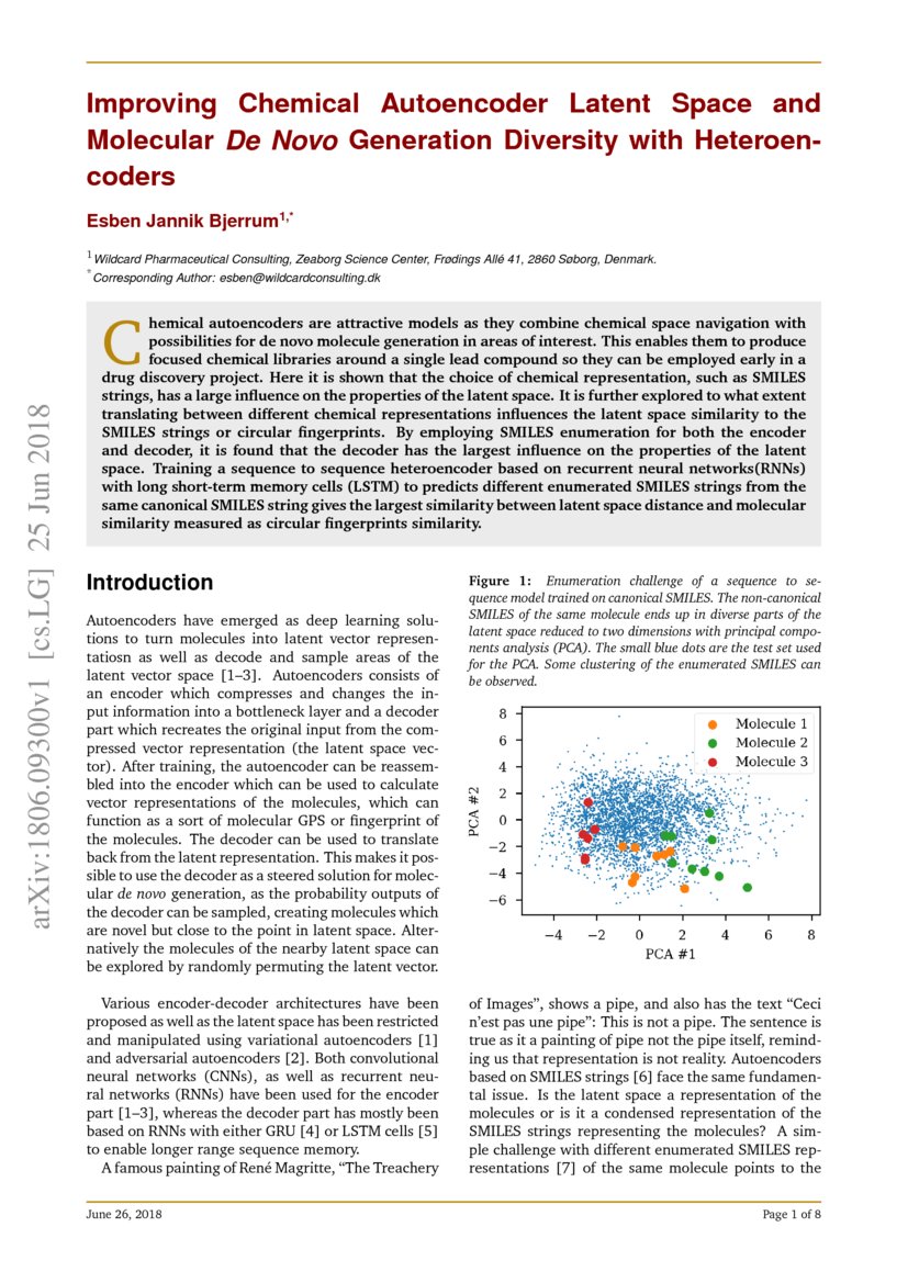 Improving Chemical Autoencoder Latent Space and Molecular De novo ...