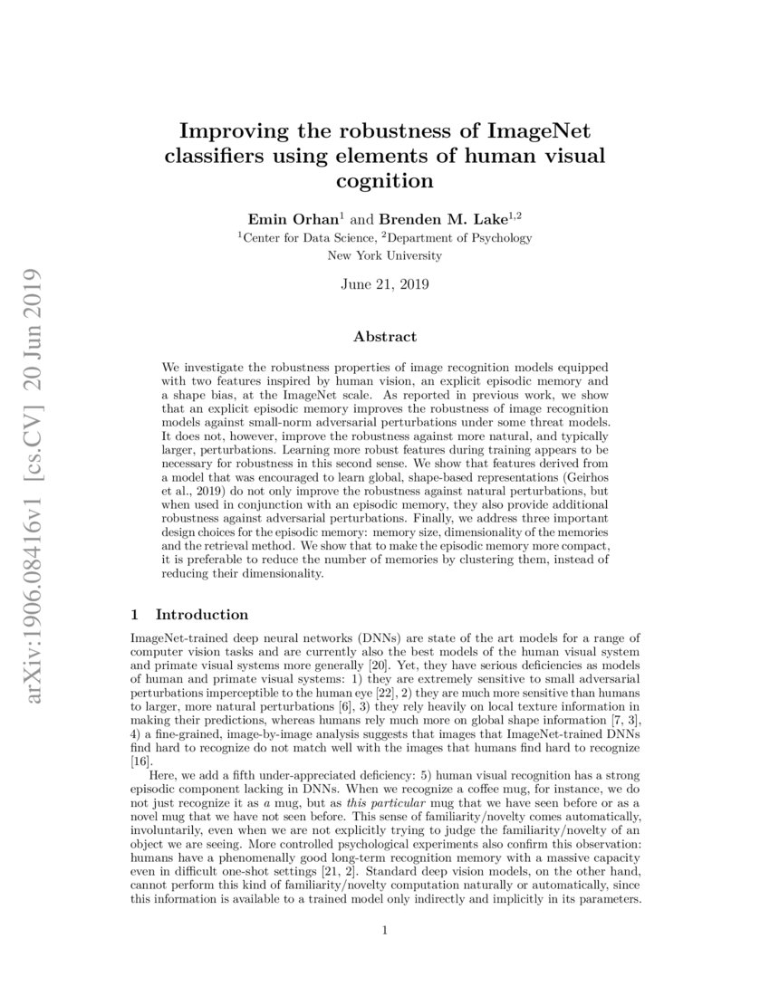 Improving the robustness of ImageNet classifiers using elements of ...