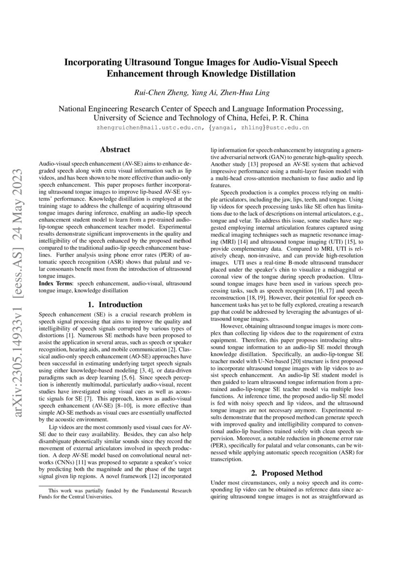 Incorporating Ultrasound Tongue Images for AudioVisual Speech