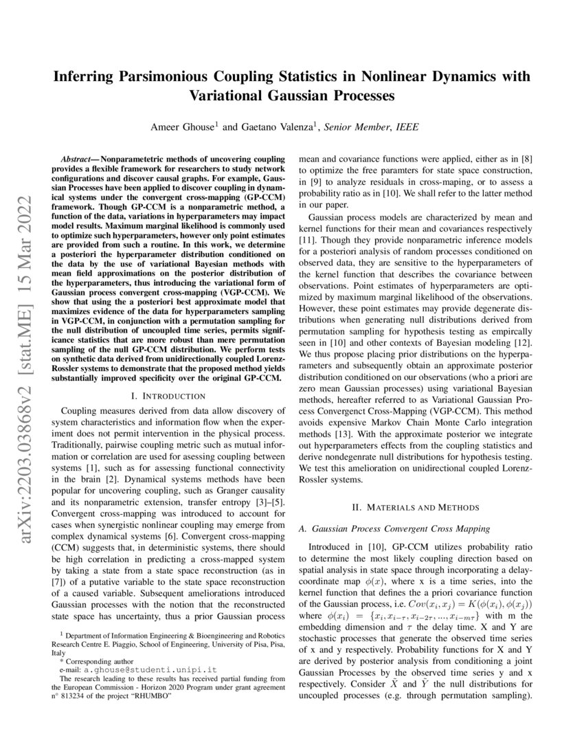 Inferring Parsimonious Coupling Statistics in Dynamics with Variational Gaussian