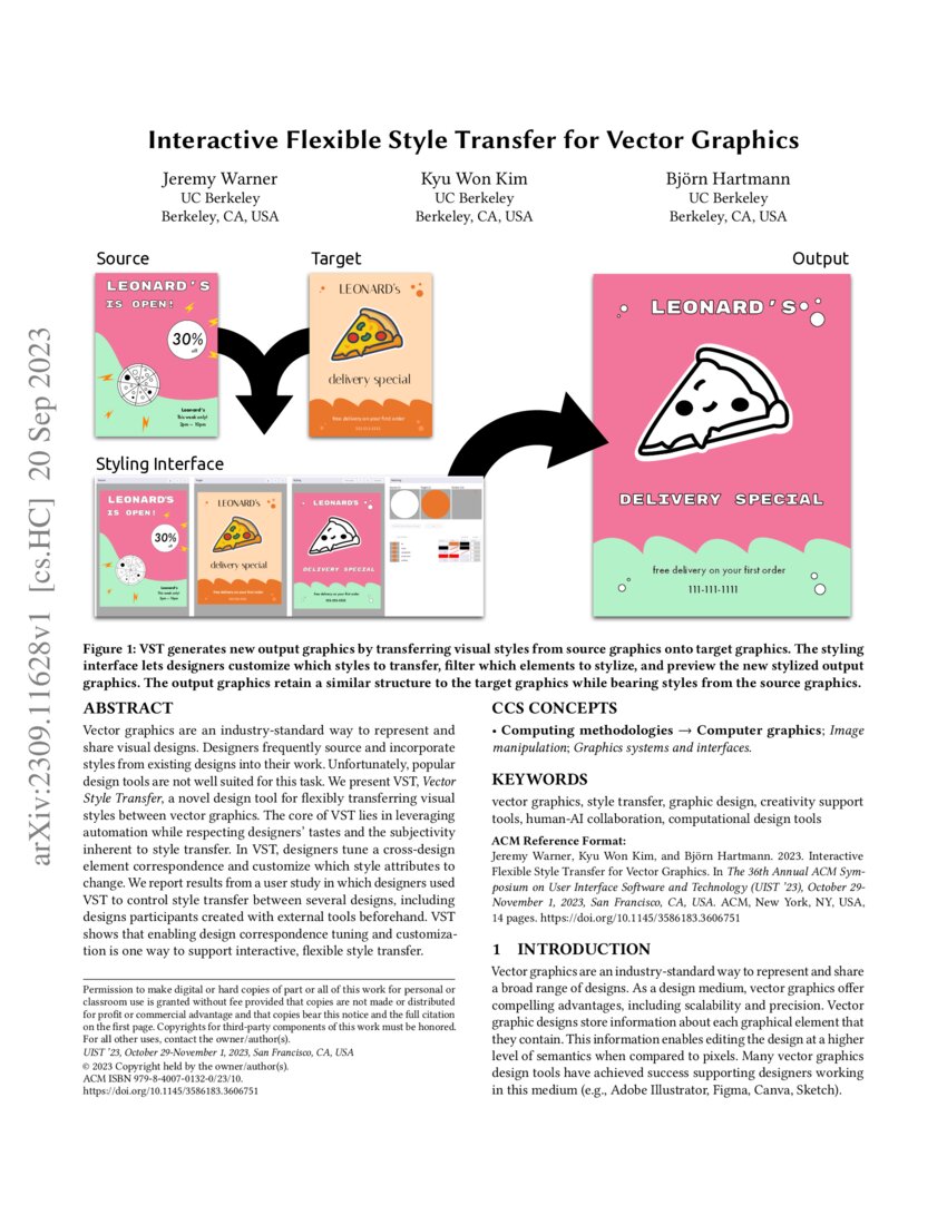 Interactive Flexible Style Transfer for Vector Graphics | DeepAI
