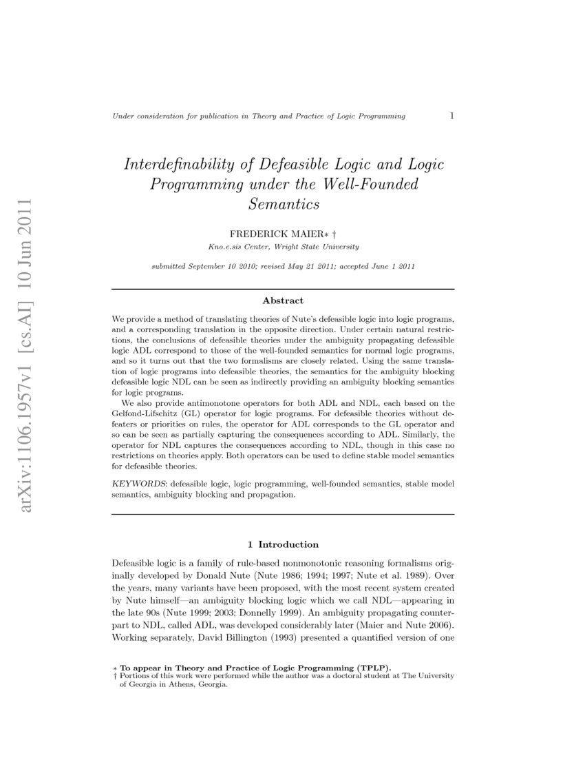 Interdefinability of defeasible logic and logic programming under the ...
