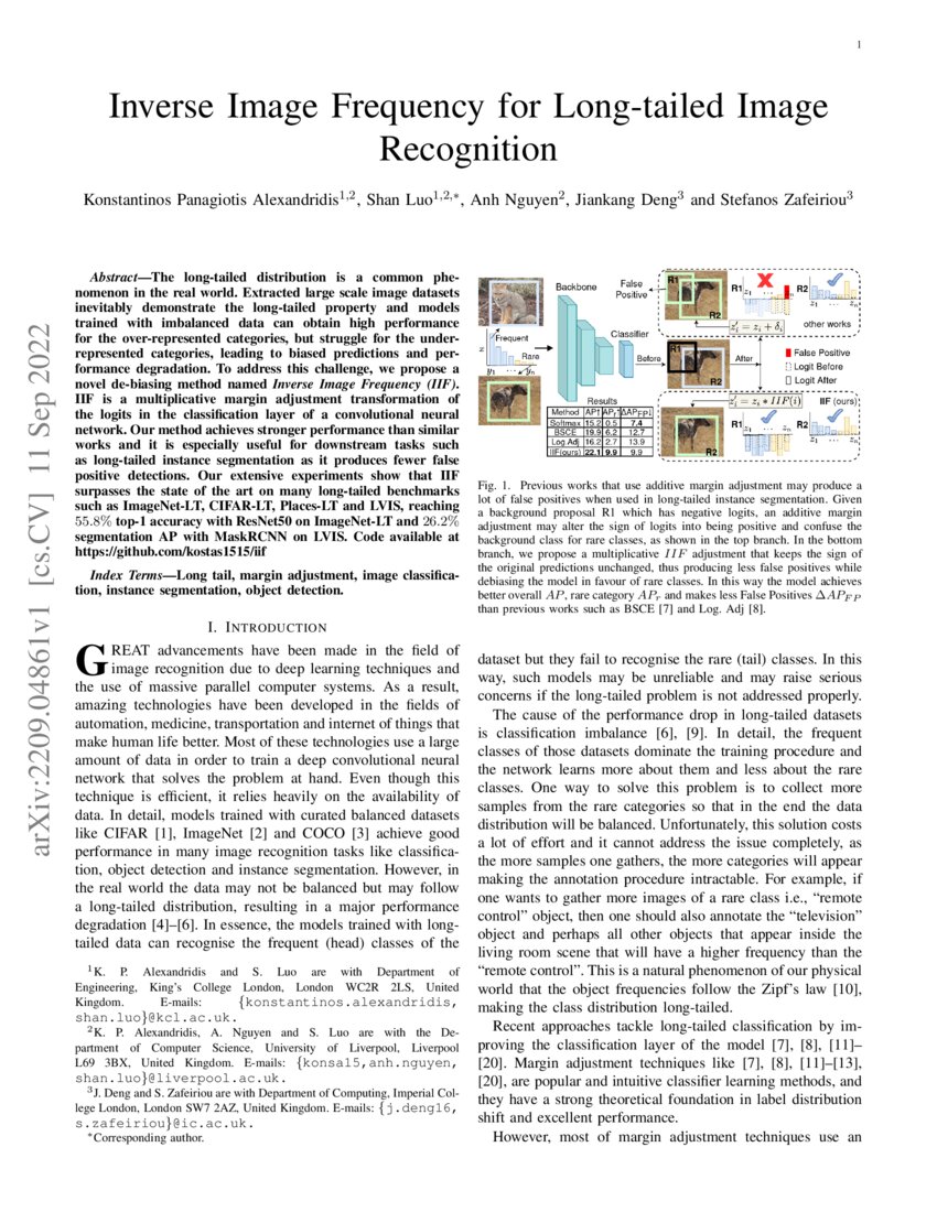 Inverse Image Frequency for Long-tailed Image Recognition | DeepAI