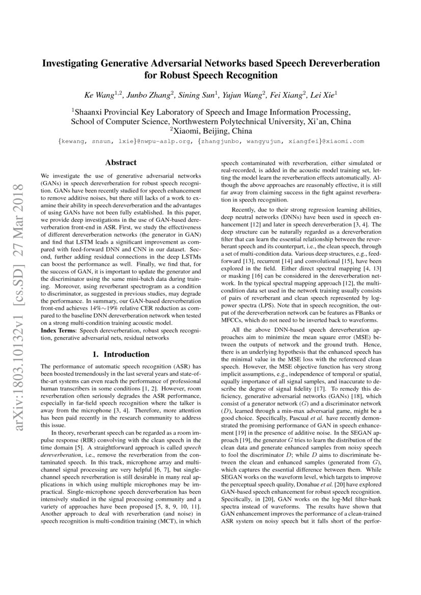 Investigating Generative Adversarial Networks based Speech