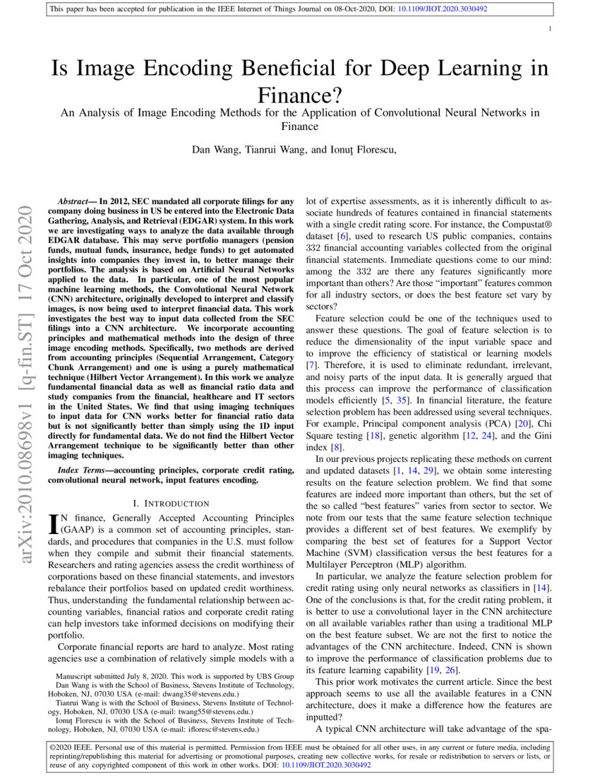 Is Image Encoding Beneficial for Deep Learning in Finance? An Analysis ...