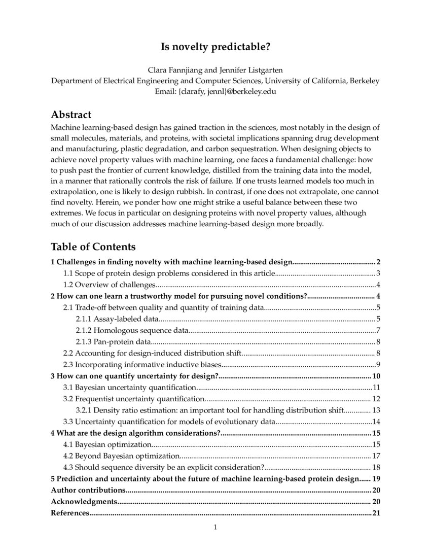 Is novelty predictable? DeepAI