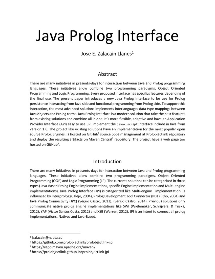 Java Prolog Interface | DeepAI