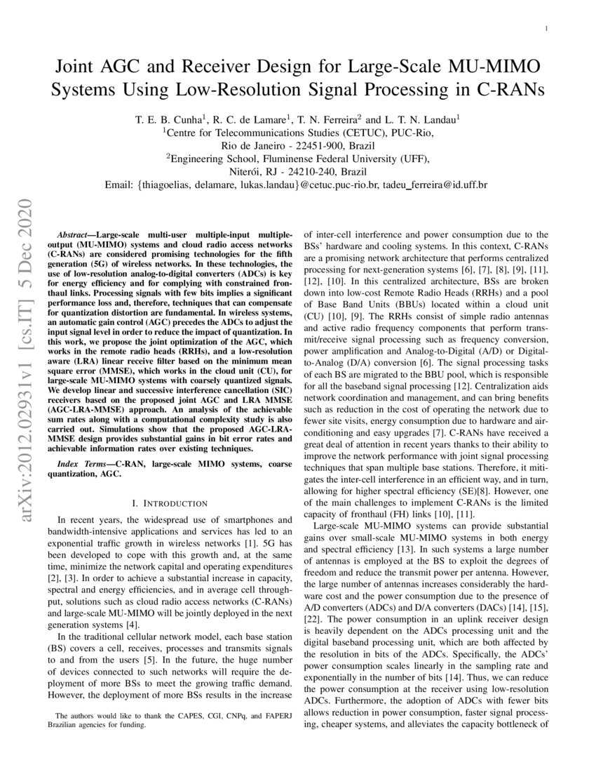 Joint AGC and Receiver Design for LargeScale MUMIMO Systems Using Low