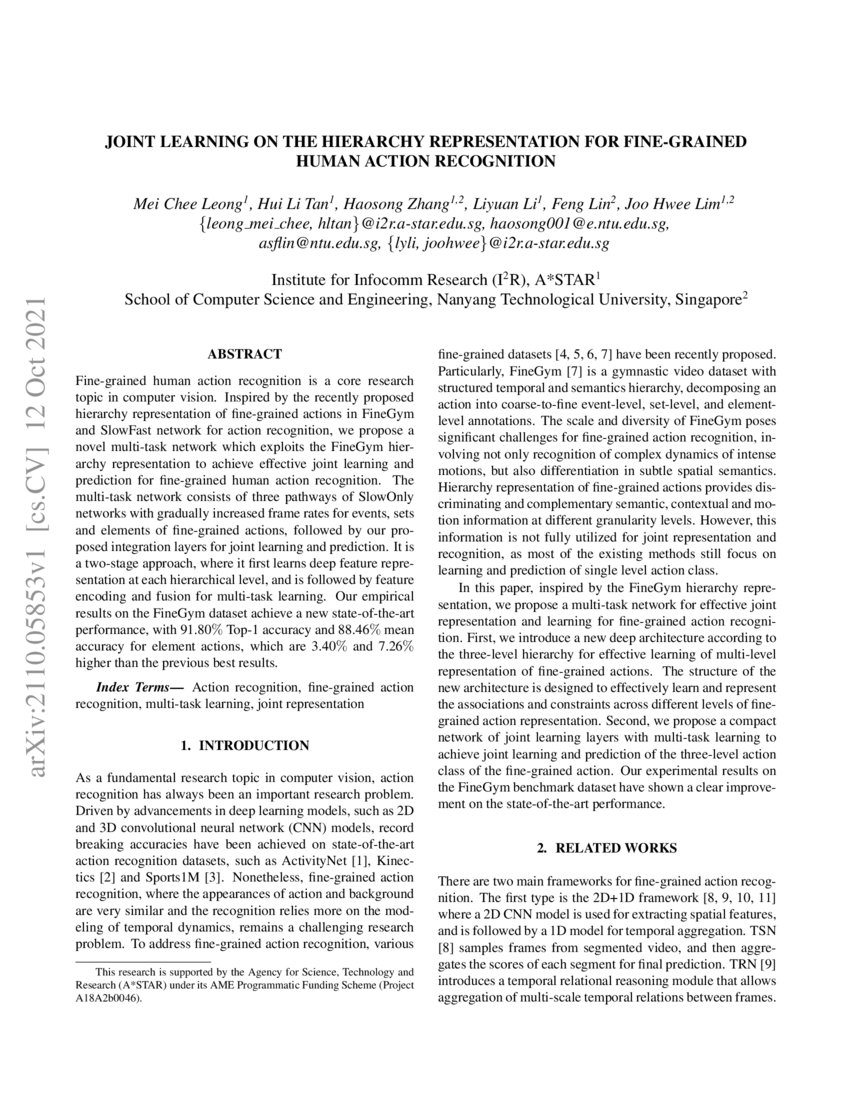 Joint Learning On The Hierarchy Representation for FineGrained Human