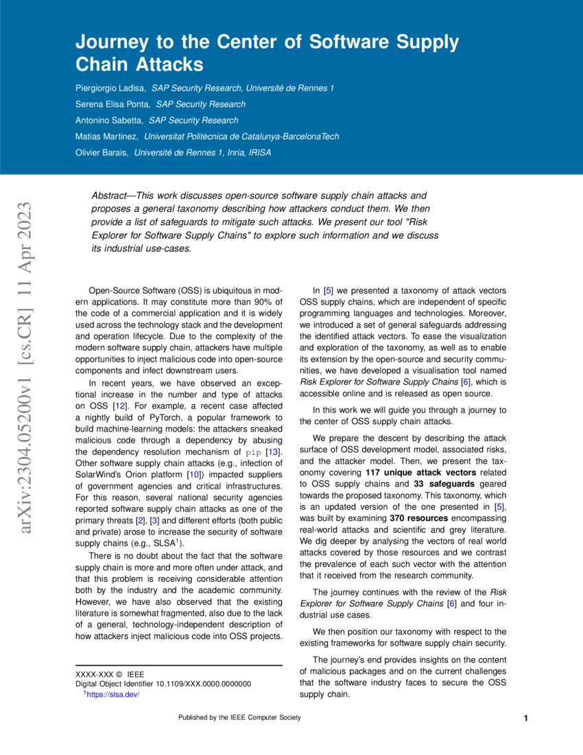 Journey to the Center of Software Supply Chain Attacks | DeepAI