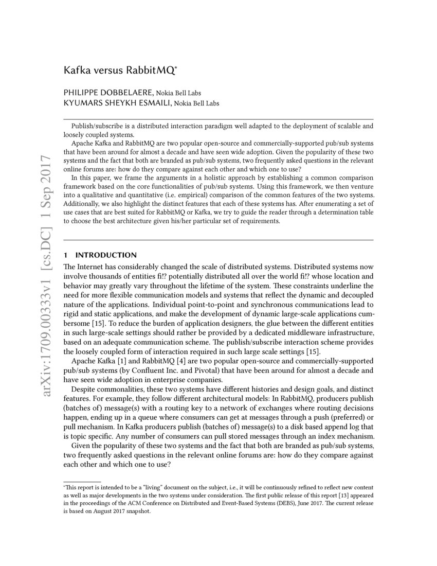 Kafka versus RabbitMQ DeepAI