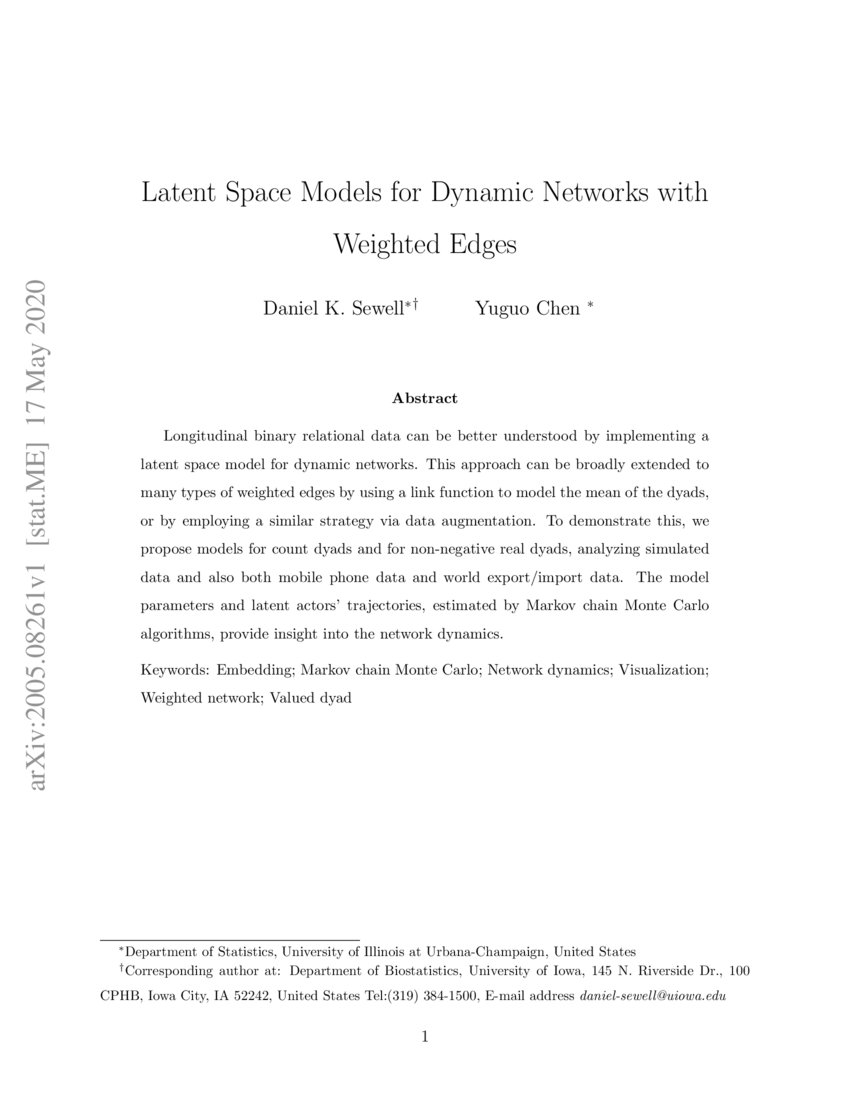 Latent Space Models for Dynamic Networks with Weighted Edges DeepAI