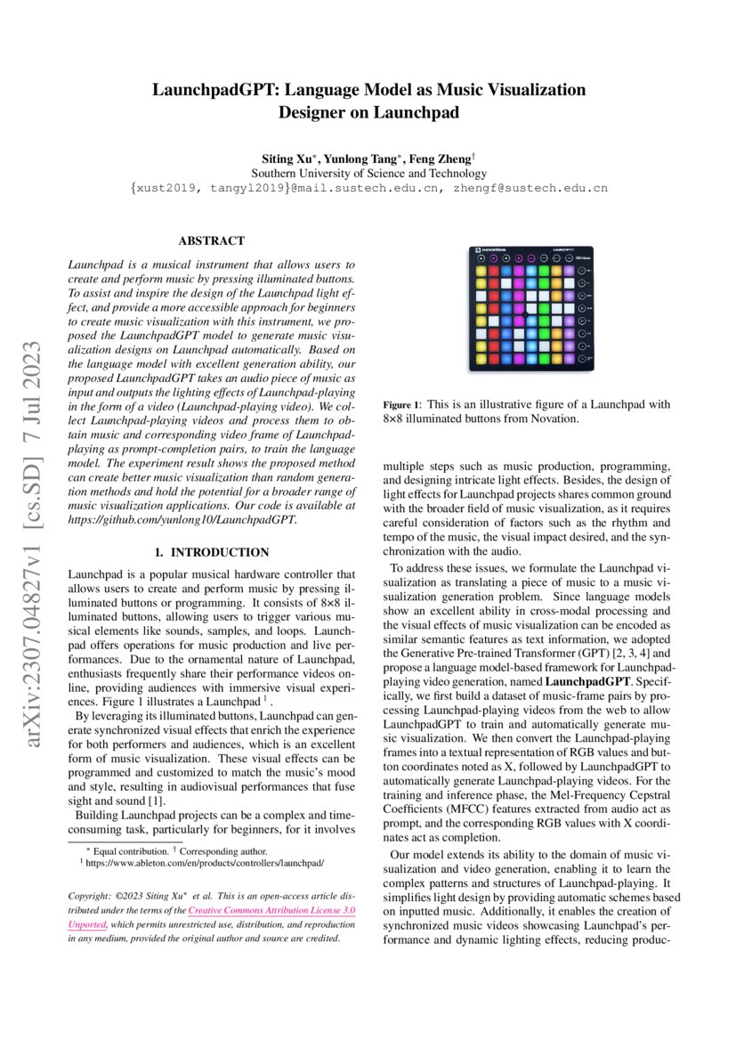 LaunchpadGPT: Language Model as Music Visualization Designer on ...