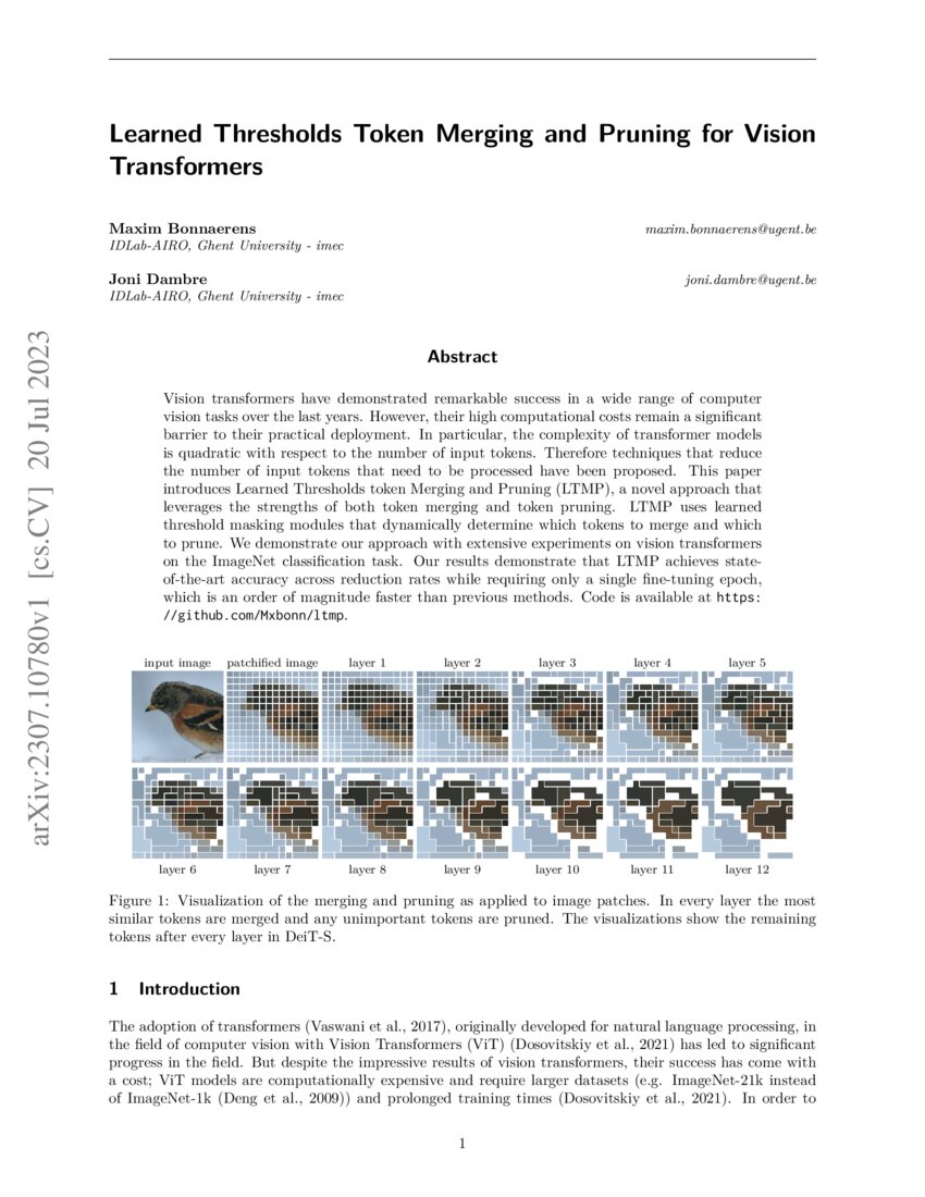 Learned Thresholds Token Merging and Pruning for Vision Transformers