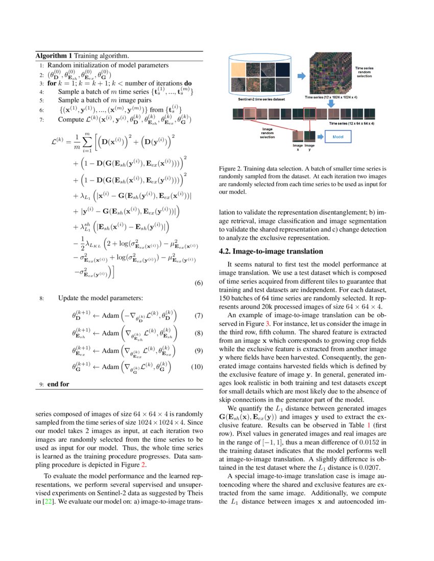 Learning disentangled representations of satellite image time series