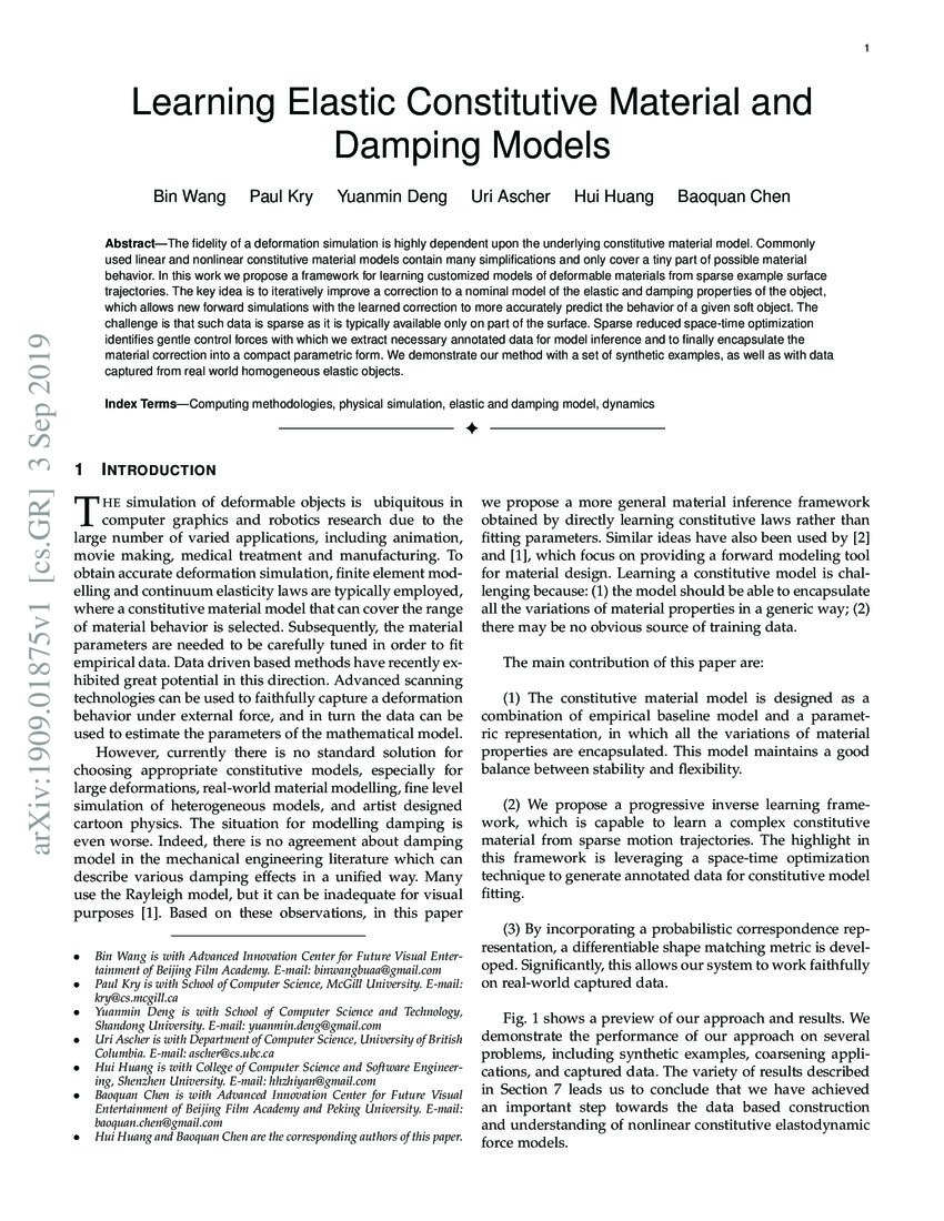 Learning Elastic Constitutive Material and Damping Models DeepAI