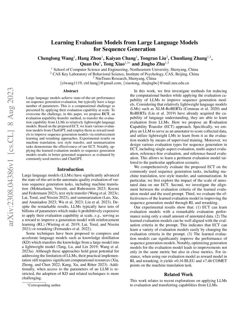 Learning Evaluation Models from Large Language Models for Sequence ...