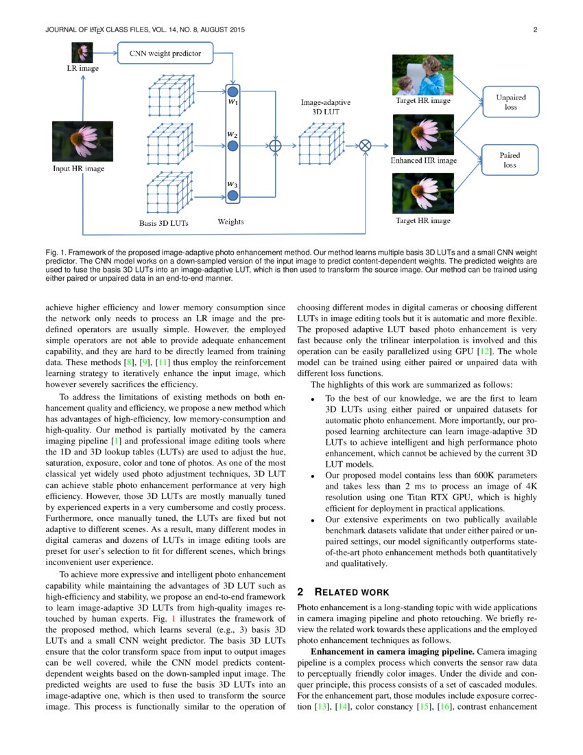 Learning Imageadaptive 3D Lookup Tables for High Performance Photo