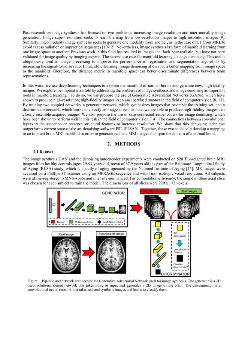 Learning Implicit Brain MRI Manifolds with Deep Learning | DeepAI