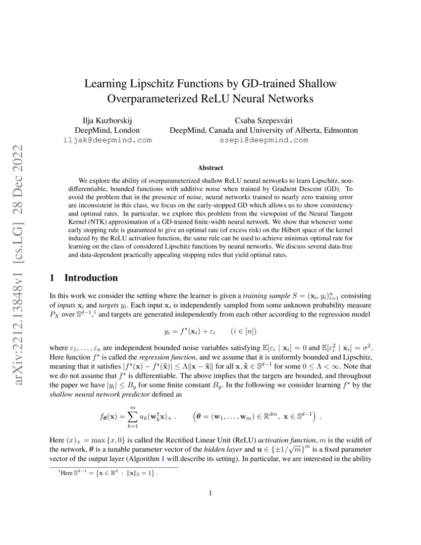 Learning Lipschitz Functions by GDtrained Shallow Overparameterized