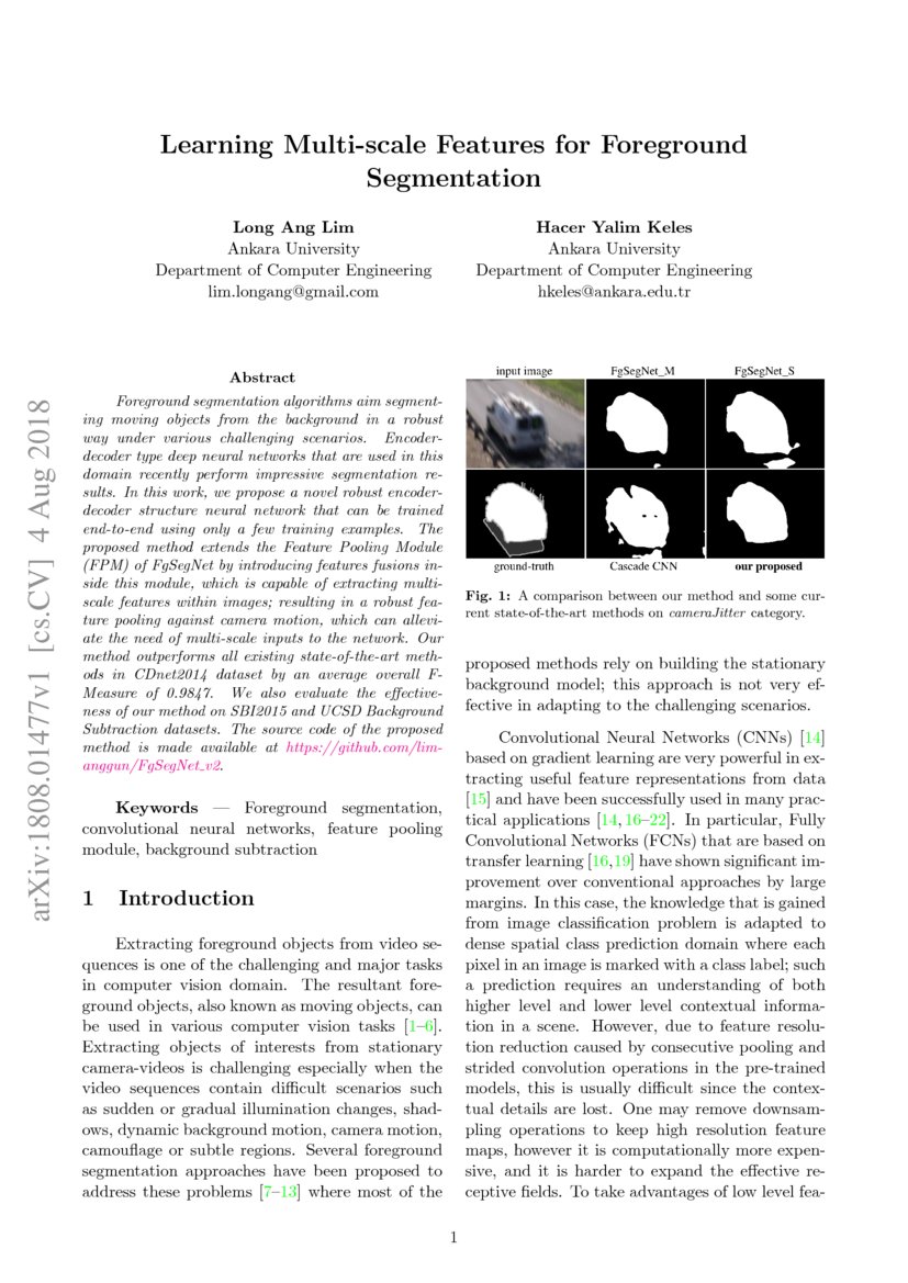 Learning Multi-scale Features for Foreground Segmentation | DeepAI image.