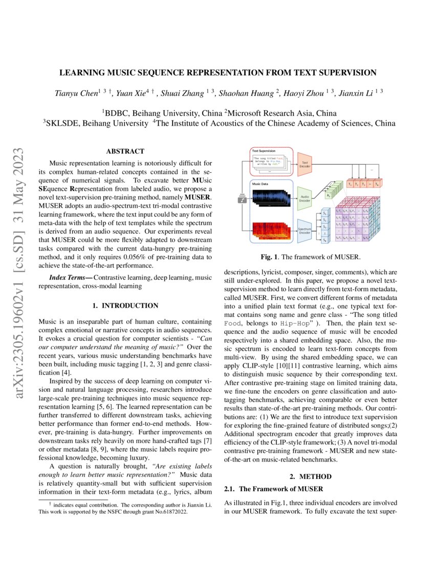 Learning Music Sequence Representation from Text Supervision DeepAI