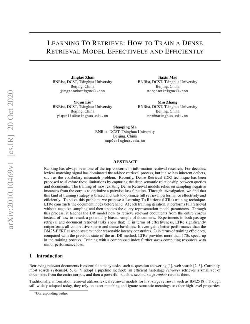 Learning To Retrieve: How to Train a Dense Retrieval Model Effectively ...
