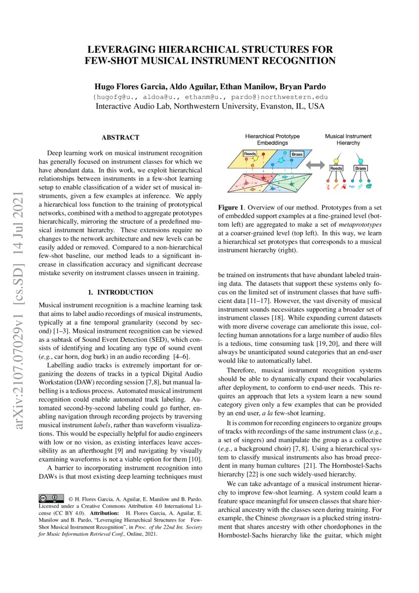 Leveraging Hierarchical Structures for FewShot Musical Instrument