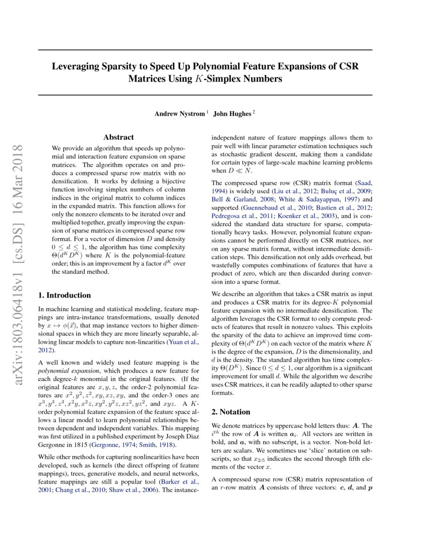 Leveraging Sparsity to Speed Up Polynomial Feature Expansions of CSR ...
