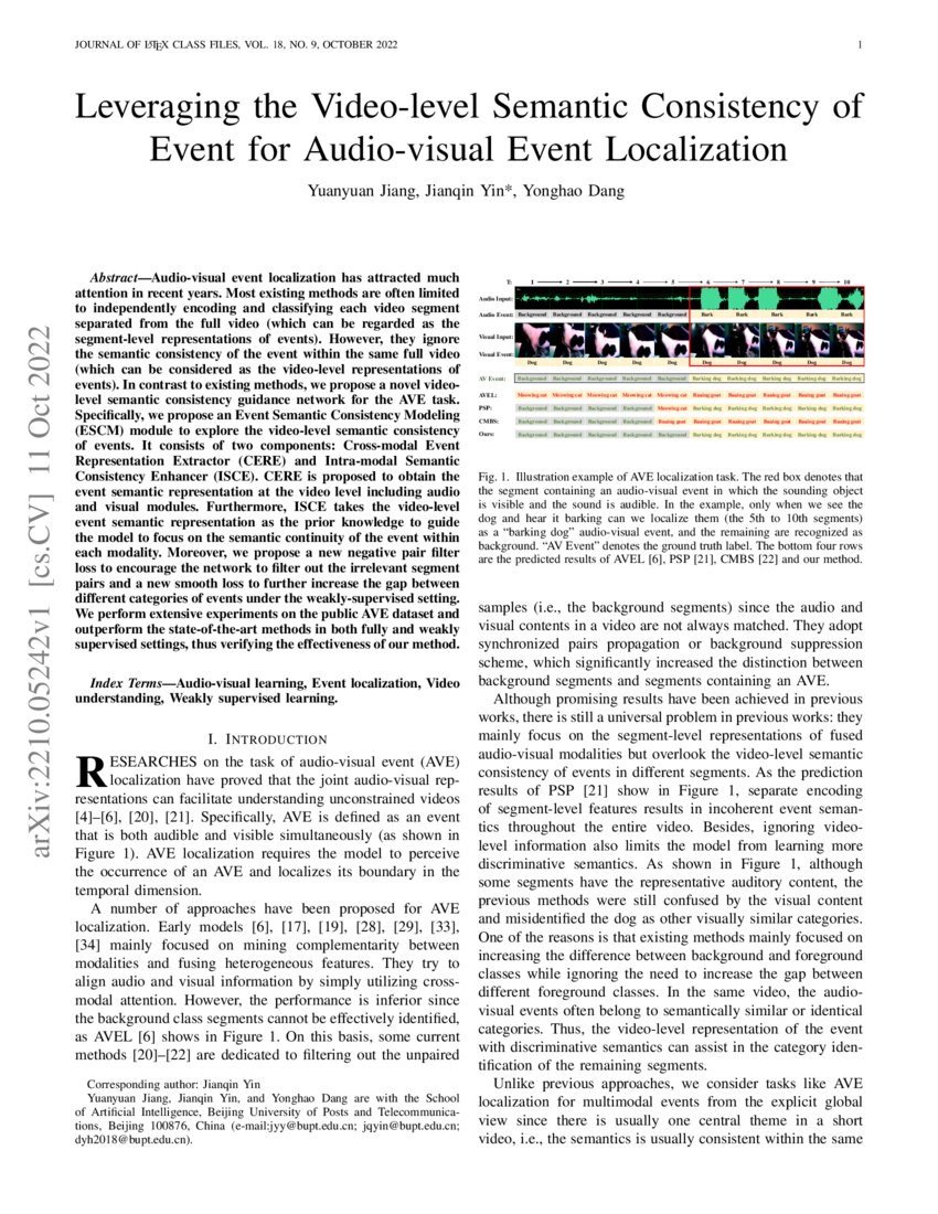Leveraging the Videolevel Semantic Consistency of Event for Audio