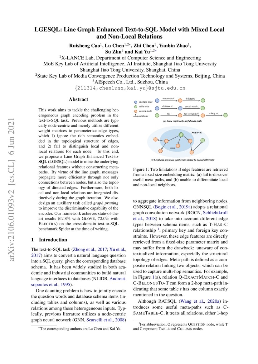 LGESQL: Line Graph Enhanced Text-to-SQL Model with Mixed Local and Non ...
