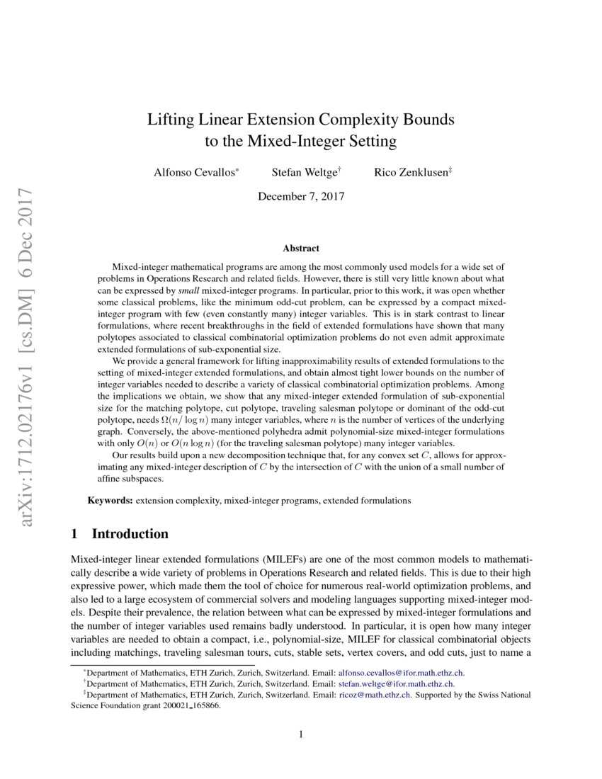 Lifting Linear Extension Complexity Bounds to the MixedInteger Setting