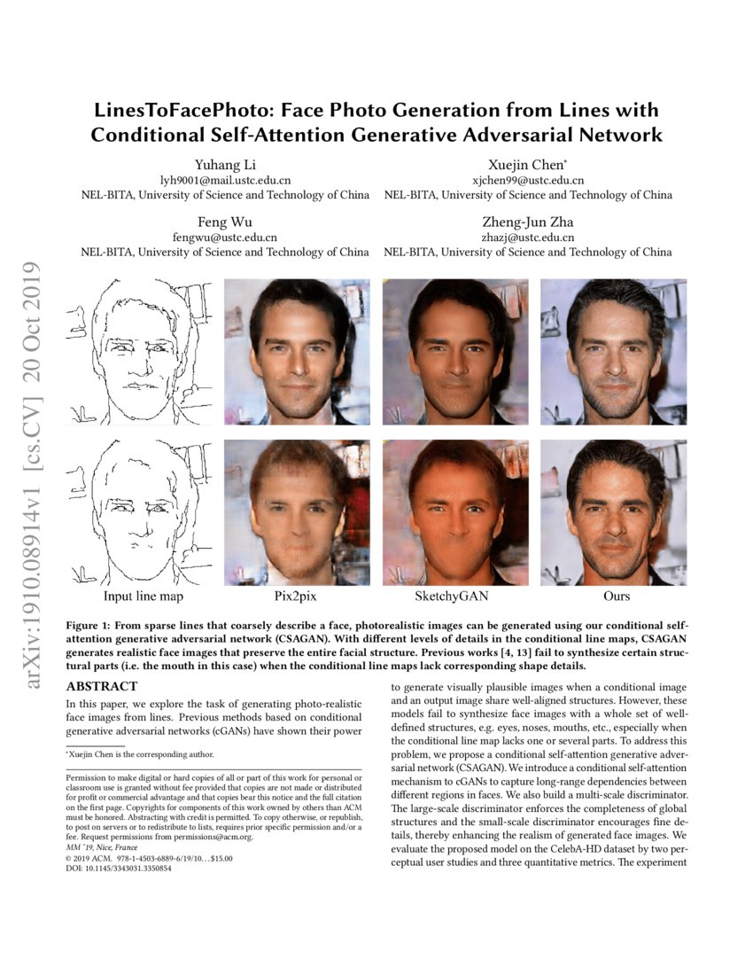 LinesToFacePhoto Face Photo Generation from Lines with Conditional