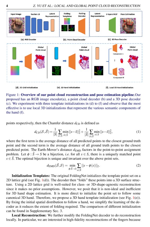 Local And Global Point Cloud Reconstruction For 3d Hand Pose Estimation Local And Global Point Cloud Reconstruction For 3d Hand Pose Estimation