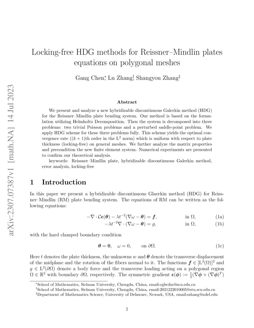 Lockingfree HDG methods for ReissnerMindlin plates equations on