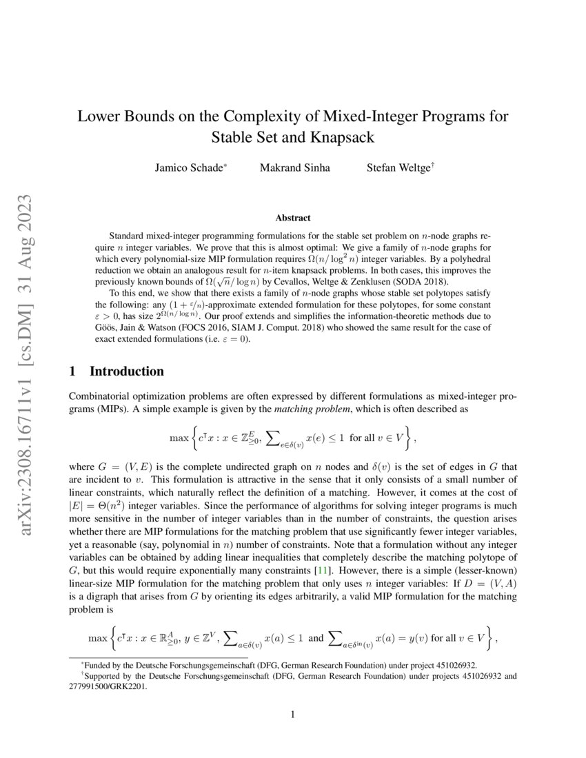 Lower Bounds on the Complexity of MixedInteger Programs for Stable Set
