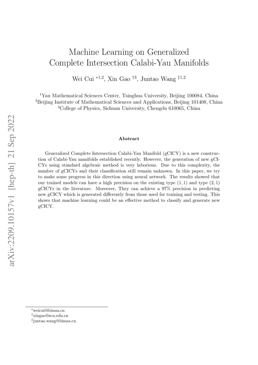 Machine Learning on generalized Complete Intersection CalabiYau